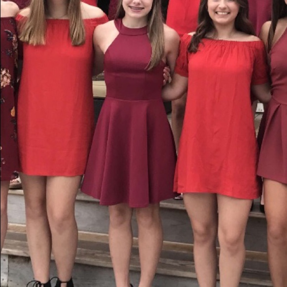 Dark red dress